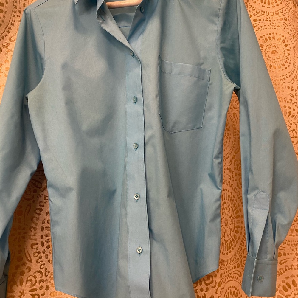 Foxcroft Wrinkle Free Blouse - Blue - Size 6P
